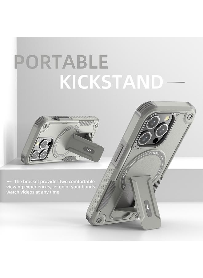 اس-توب جراب لهاتف iPhone 13 Pro Armor Magsafe Holder PC Hybrid TPU جراب هاتف - Image 4