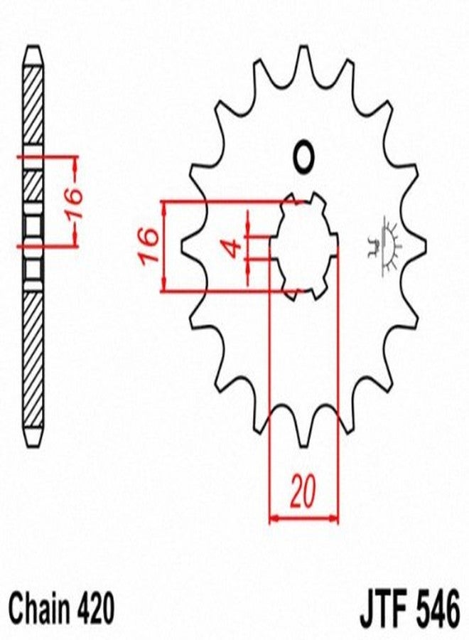 JT Sprockets JTF546.13 13T Steel Front Sprocket - Image 2
