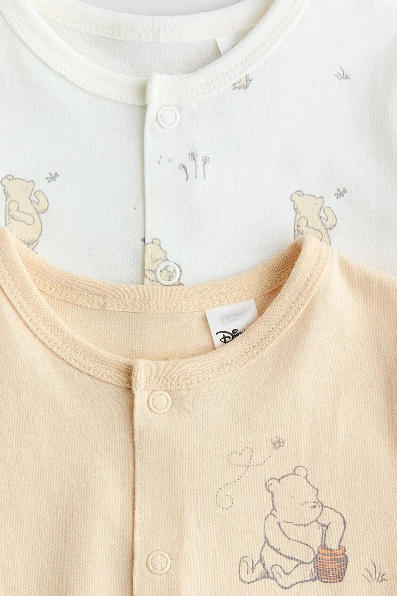 H&M 2-pack printed cotton sleepsuits