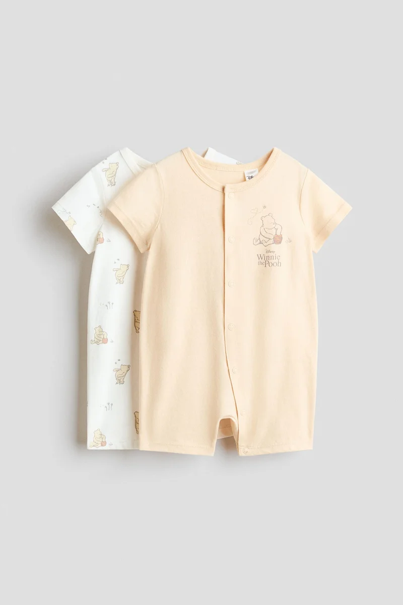 H&M 2-pack printed cotton sleepsuits
