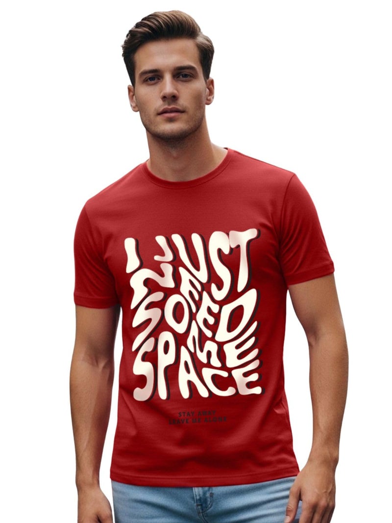 Veirdo® Men's T-Shirt Regular Fit Round Neck Pure Cotton Half Sleeve Graphics Printed T-Shirt Different Size Range (V99_IJNSS_RD_M) - Image 1