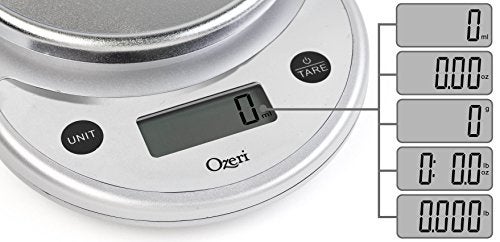 Ozeri Pronto Digital Multifunction Kitchen and Food Scale, All Silver, Compact - Image 2