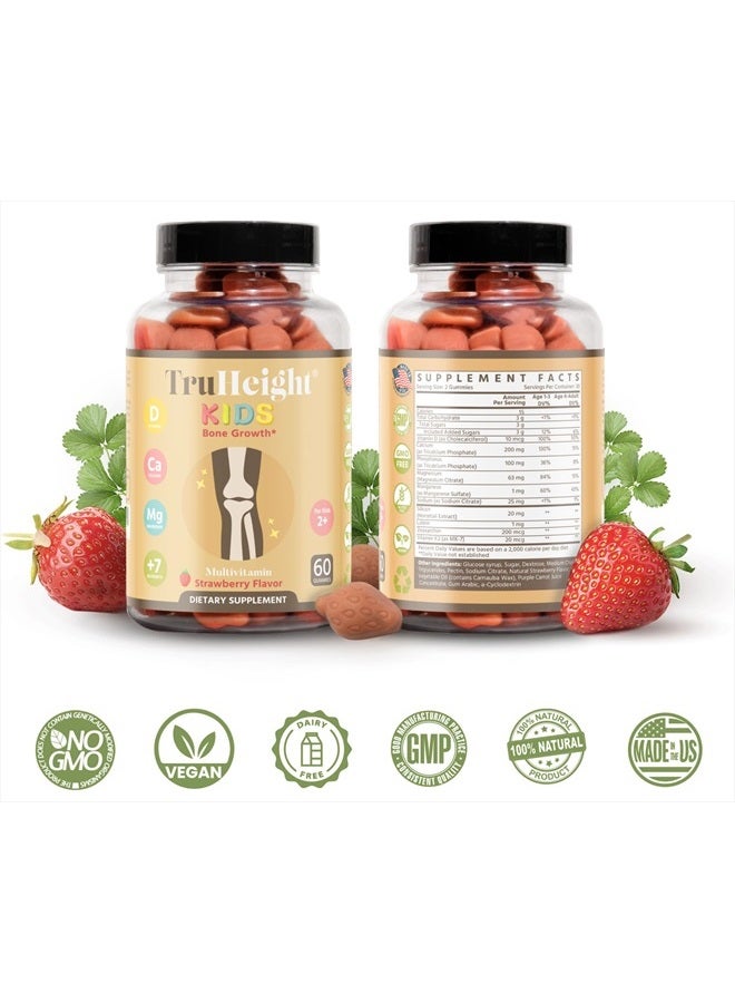 TruHeight  Kids Bone Development Gummies (Ages 2+) All Natural Kids & Toddler Vitamins - Vitamin D, Calcium, K2, Magnesium Multivitamin - Pediatrician Recommended Vitamin - Vegan, Non GMO Supplement - Image 2