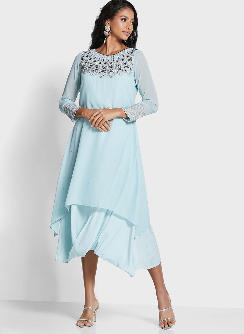 W Embroidered Kurti - Image 1