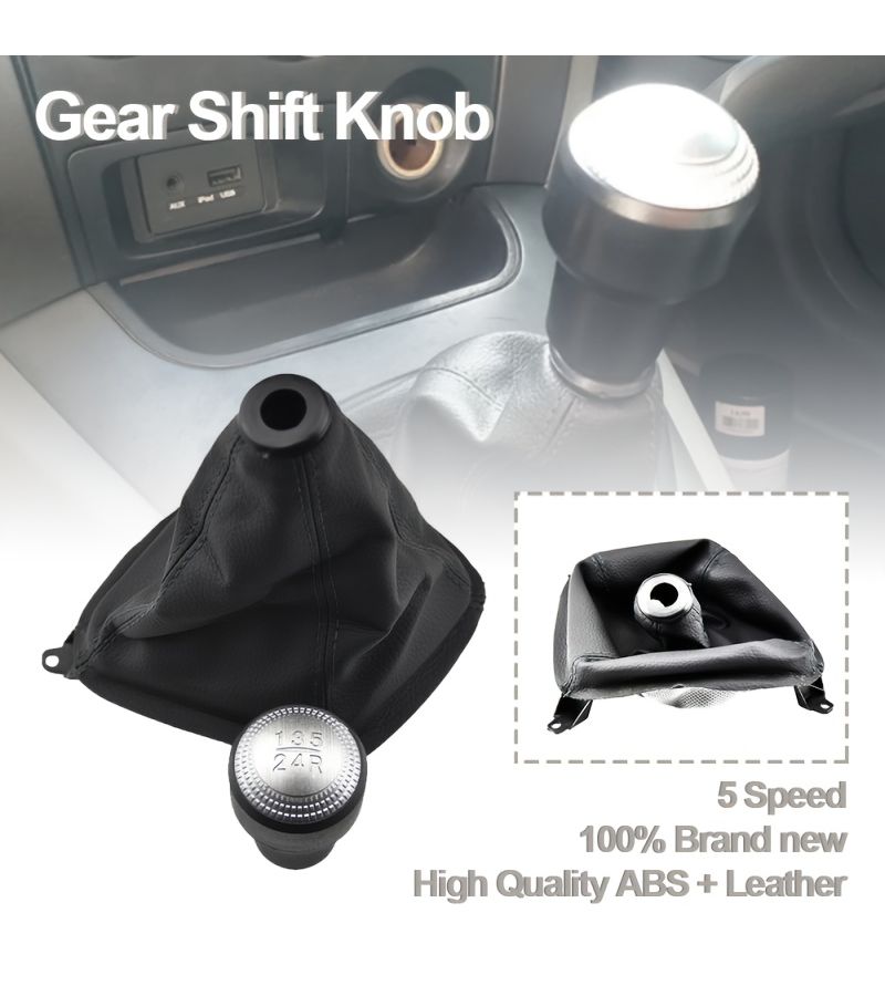 Genuine Leather Handball Dust Cover Gear Shift Head Set 5 Speed For Hyundai Tucson Ix35 2004 2009 Left Hand Drive Car Interior Accessories Easy To Install - Image 1