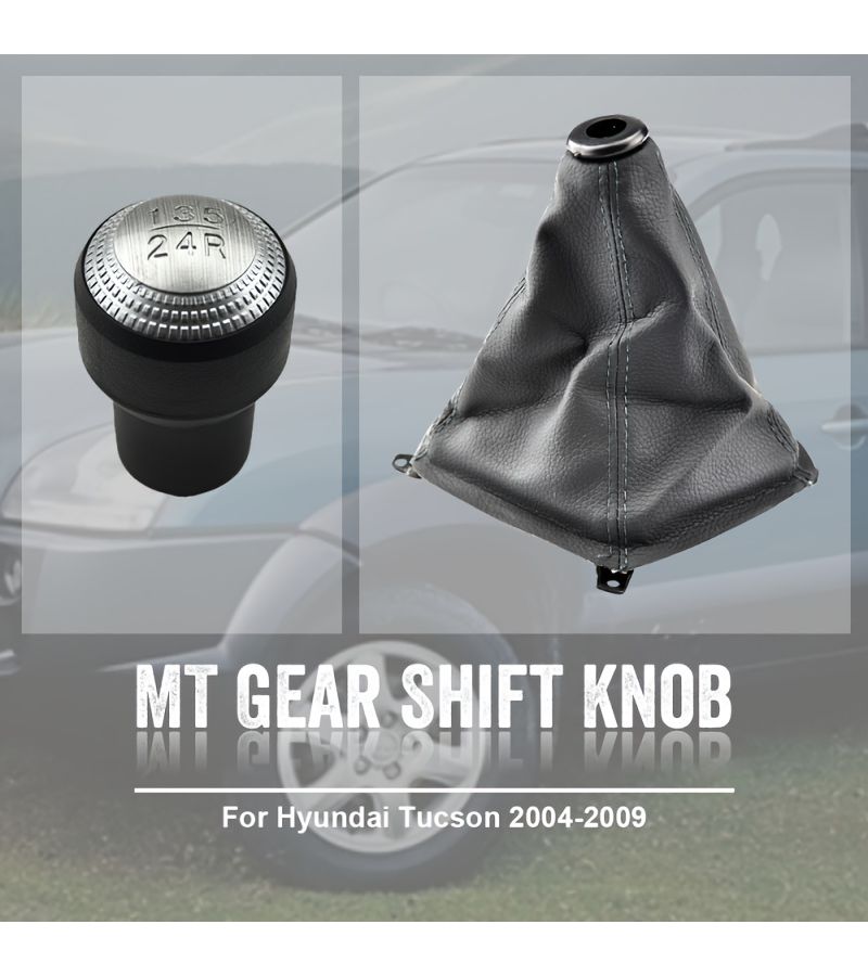 Genuine Leather Handball Dust Cover Gear Shift Head Set 5 Speed For Hyundai Tucson Ix35 2004 2009 Left Hand Drive Car Interior Accessories Easy To Install - Image 2