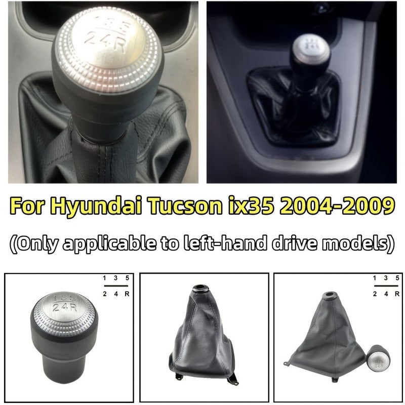 Genuine Leather Handball Dust Cover Gear Shift Head Set 5 Speed For Hyundai Tucson Ix35 2004 2009 Left Hand Drive Car Interior Accessories Easy To Install - Image 4