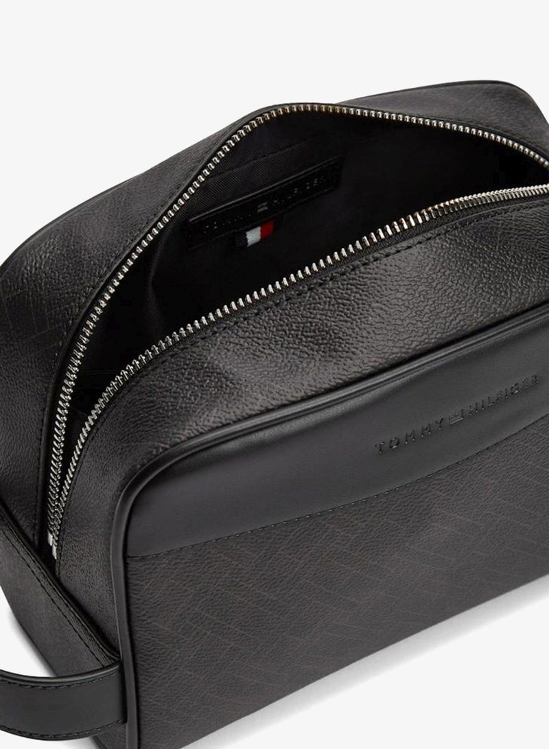 TOMMY HILFIGER Repeat Flag Metallic Logo Washbag - Image 3
