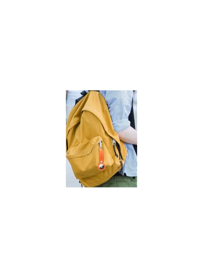 CATANES - Airtag Case with Key Ring And Rubber anti-drop Keychain device,Orange - Image 1