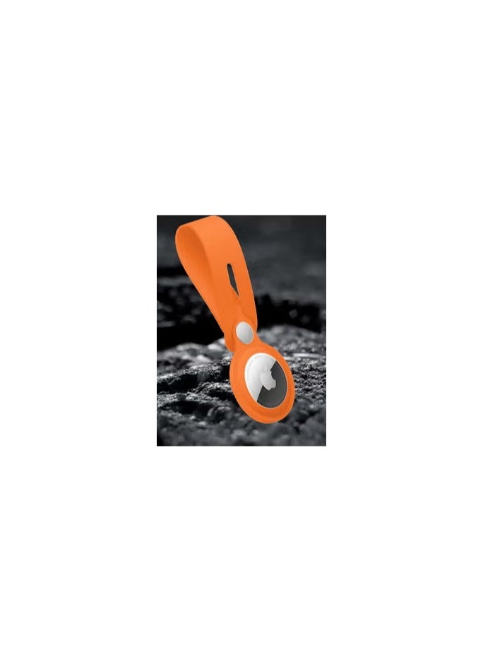 CATANES - Airtag Case with Key Ring And Rubber anti-drop Keychain device,Orange - Image 1