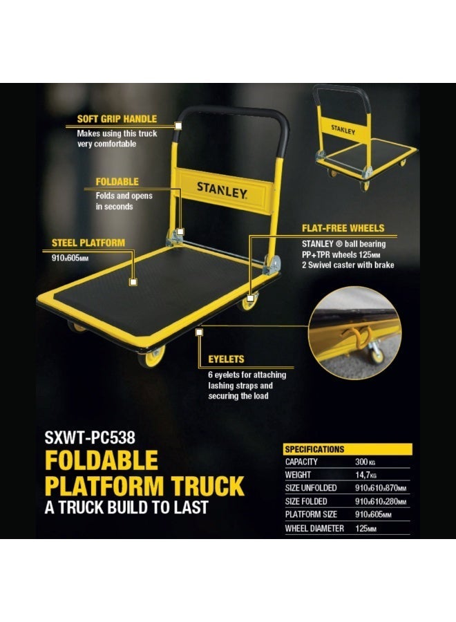STANLEY SXWT-PC538 Foldable Platform Truck – 300kg Capacity Heavy-Duty Folding Trolley - Image 3