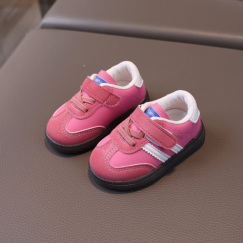Spring Autumn Kids Multi-Color Trainers Rose red 