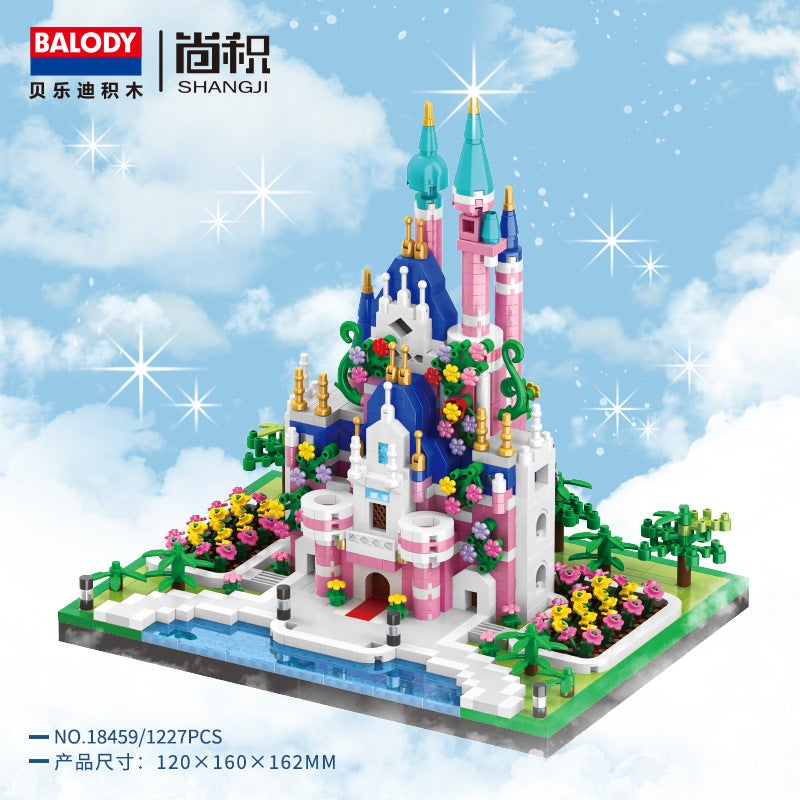 Beiledi 16260-290 Small Particle Building Blocks Assembled Toys Building Peach Blossom Pool Yellow Crane Tower - Image 1