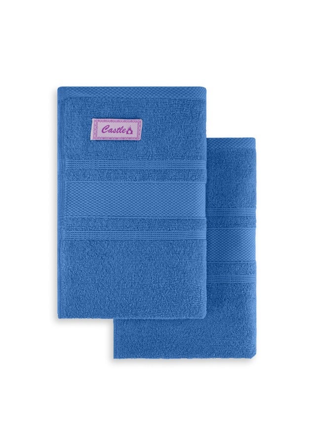 BYFT Home Castle (Blue) Premium Cotton Bath Towel (70 X 140 Cm-Set Of 1) Highly Absorbent, High Quality Bath Linen With Diamond Dobby 550 Gsm - Image 5