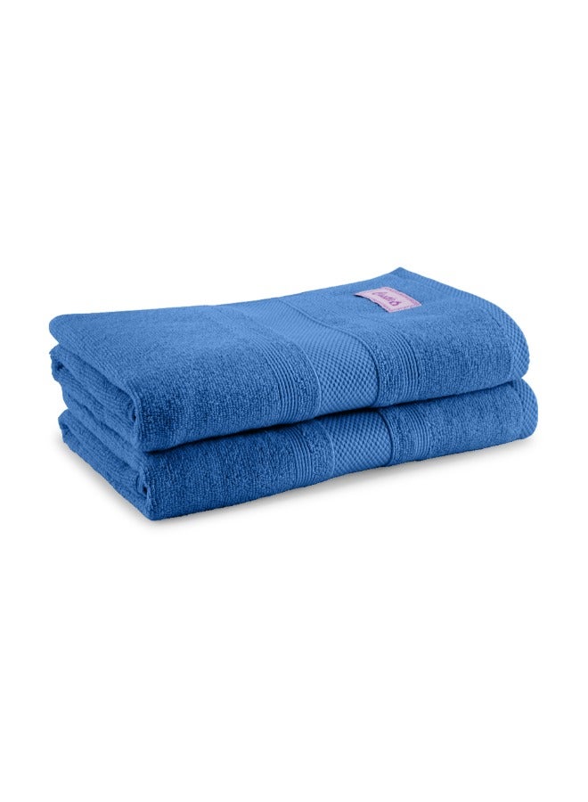 BYFT Home Castle (Blue) Premium Cotton Bath Towel (70 X 140 Cm-Set Of 1) Highly Absorbent, High Quality Bath Linen With Diamond Dobby 550 Gsm - Image 4