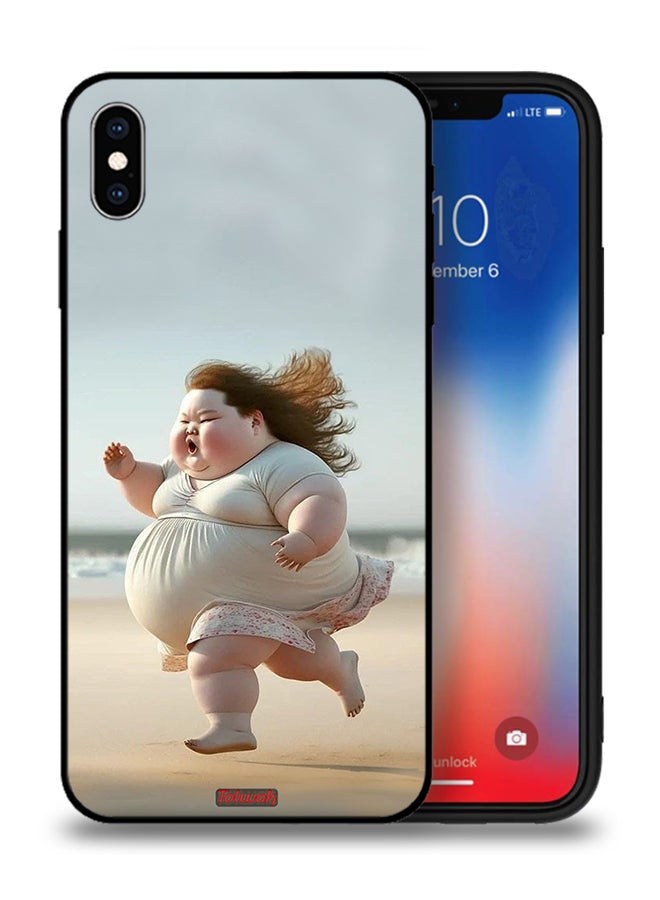 Tolwak Apple iPhone XS Protective Case Fatty Baby Girl Running - Image 1