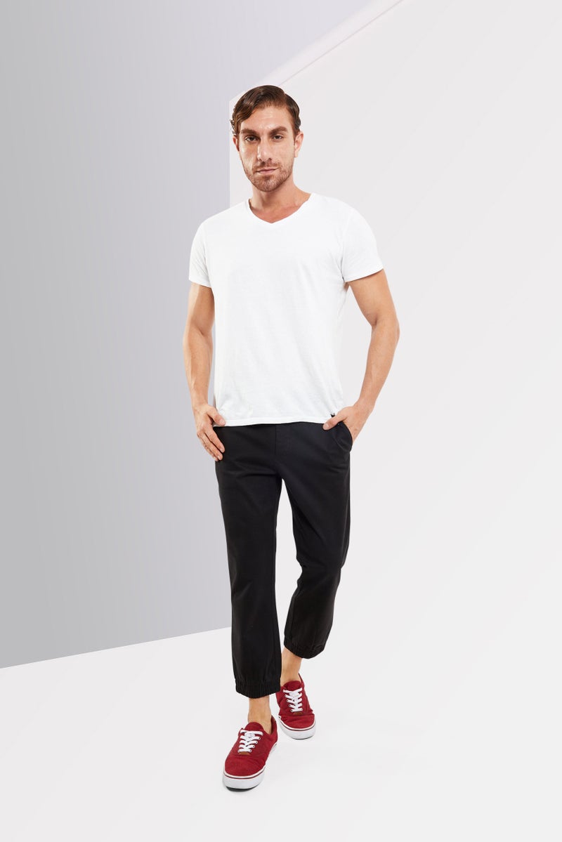 LACOSTE بنطلون تشينو عادي للرجال، أسود - Image 3