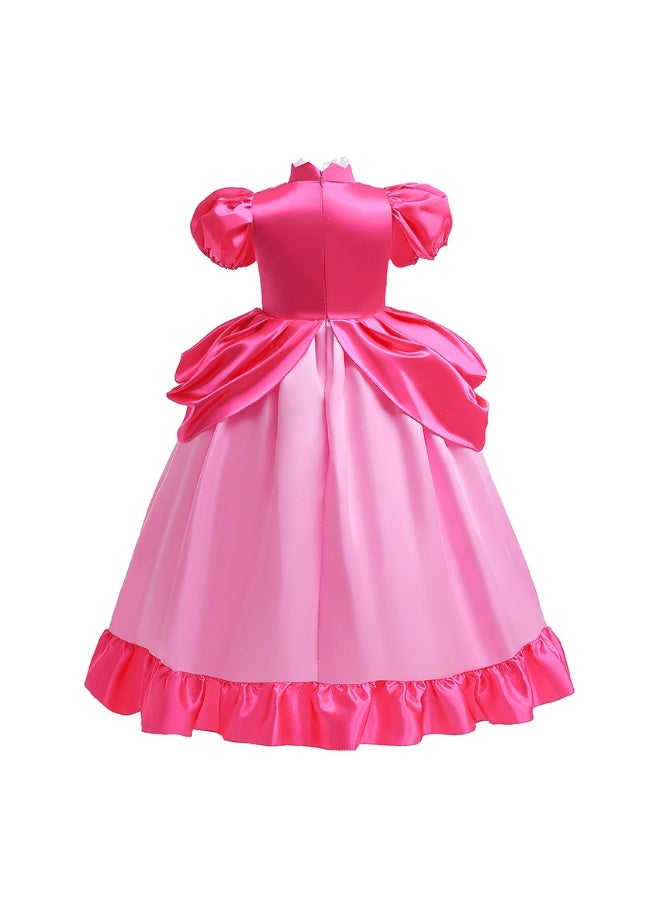 Girls Dress Cosplay Costume for Toddler Kids, Pink Birthday Party Halloween Carnival Stage Outfit - Image 4