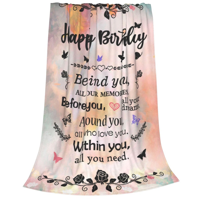 COMFAR Happy Birthday Gifts for Her, Unique Women's Birthday Decorations - Cool Friendship Gifts 40"x 50" - Image 3