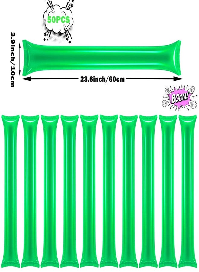 Lovecheer 50PCS Green Thunder Sticks Noise Makers Thicken Cheering Sticks Plastic Inflatable Bam Bam Boom Stick for Christmas New Year Football Party - Image 2
