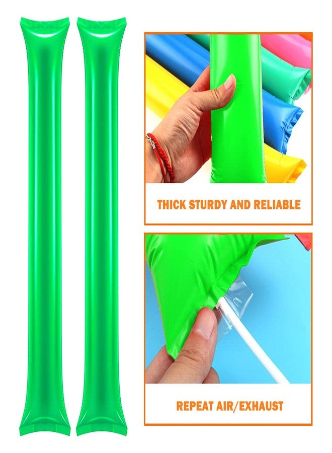 Lovecheer 50PCS Green Thunder Sticks Noise Makers Thicken Cheering Sticks Plastic Inflatable Bam Bam Boom Stick for Christmas New Year Football Party - Image 4