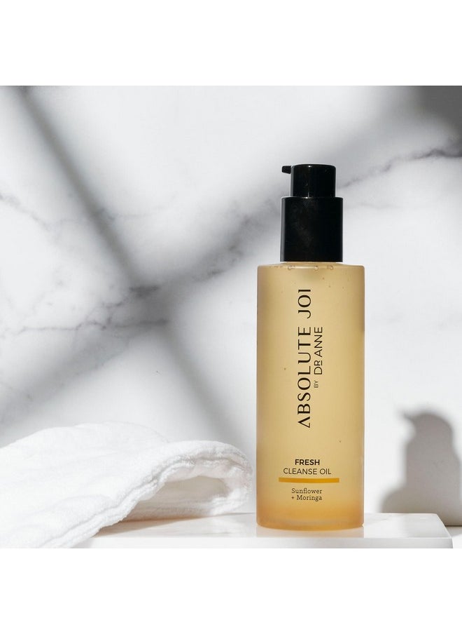 absolutejoi Sunflower & Moringa Fresh Cleanse Oil For Face Makeup Remover And Double Cleansing Oil For All Skin Types | Unscented 200Ml Bottle  - Image 3