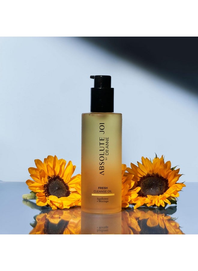 absolutejoi Sunflower & Moringa Fresh Cleanse Oil For Face Makeup Remover And Double Cleansing Oil For All Skin Types | Unscented 200Ml Bottle  - Image 5