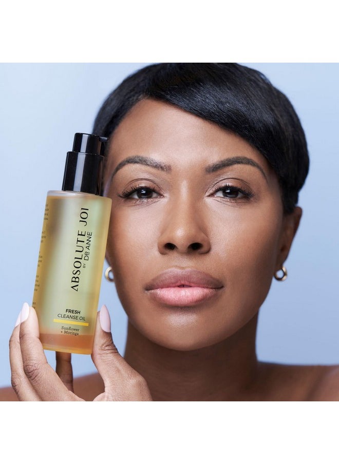 absolutejoi Sunflower & Moringa Fresh Cleanse Oil For Face Makeup Remover And Double Cleansing Oil For All Skin Types | Unscented 200Ml Bottle  - Image 2