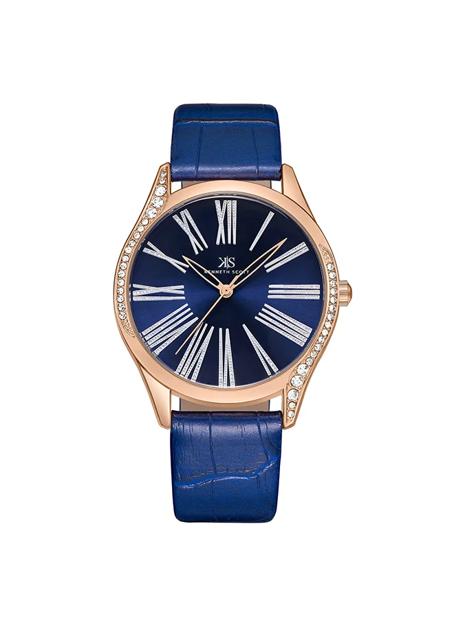 KENNETH SCOTT Kenneth Scott Women's Blue Dial Analog Watch - K23534-RLNN