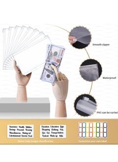 Generic Budget Binder Cash Envelopes for Budgeting Money Organizer for Cash 12Pcs Budget Binder with Cash Envelopes Marble 6-Ring Money Saving Binder(Marble-Grey)  - Image 4