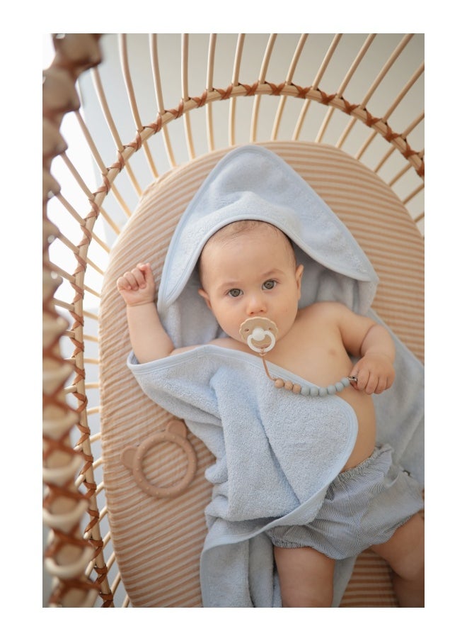 mushie Hooded Towel Fog  - Image 5