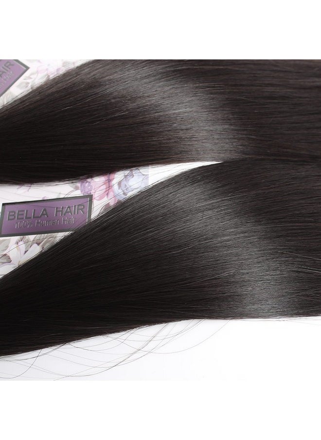 Bella Hair - Bella Hair 100% Virgin Peruvian Silky Straight 3 Bundles 300g Total Human Hair Weave Extensions Natural Black Color (12"12"12") - Image 1