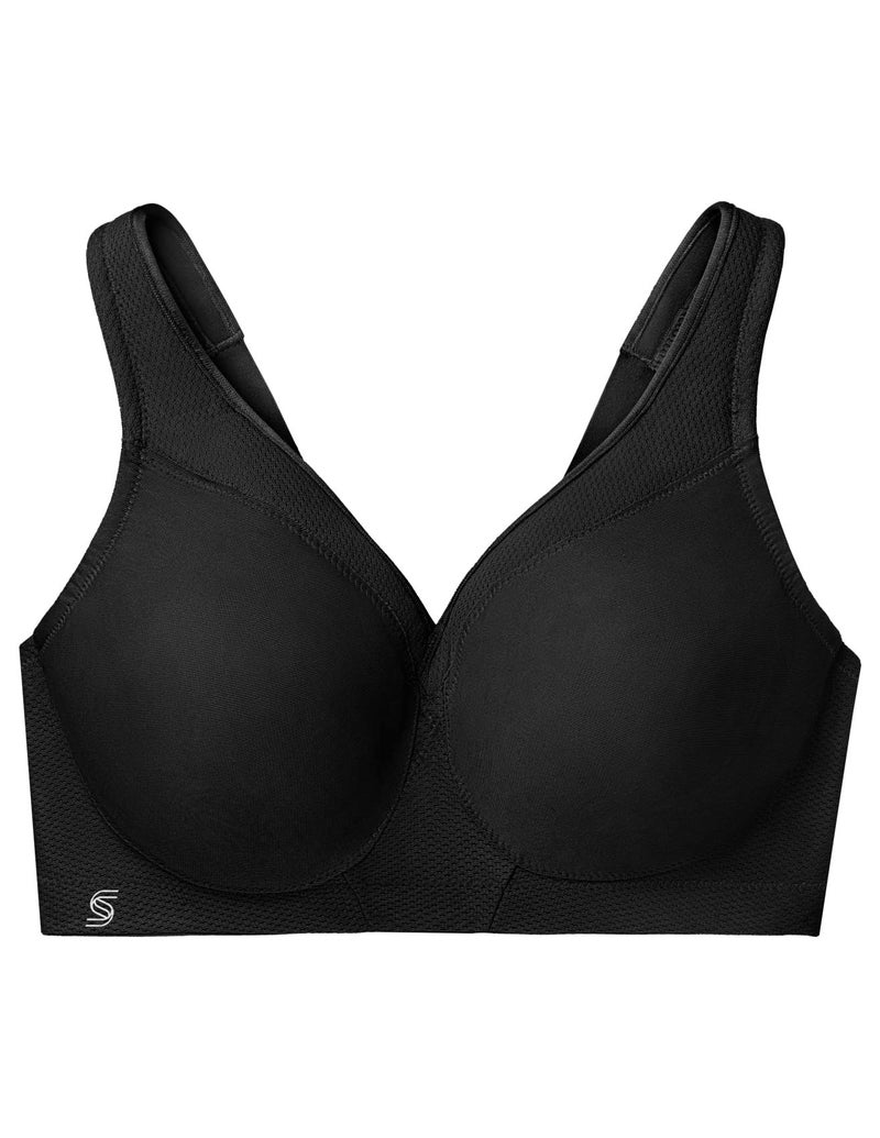 Glamorise Full Figure Plus Size MagicLift Seamless Sports Bra Wirefree #1006 Black - Image 4