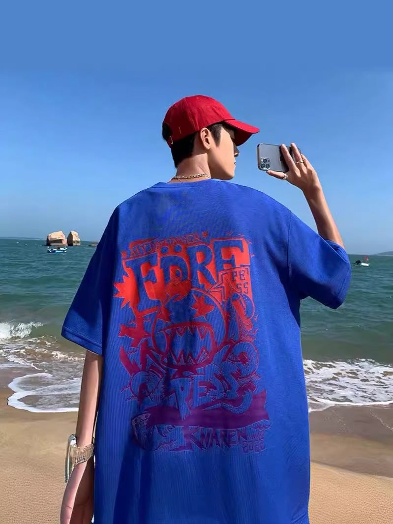 Hip-Hop T-Shirt Men's Trendy Brand Fashionable Ins Summer Loose plus size Clothes American Street National Fashion oversize Short Sleeve - Image 3
