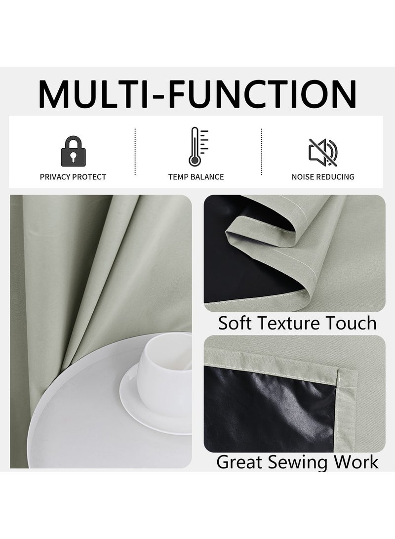 DUNISO 2 Panels Blackout Curtains for Bedroom, Thermal Insulated Room Darkening Curtains, Grommet Light Blocking Blackout Drapes for Living Room (Beige,132*241cm)  - Image 4