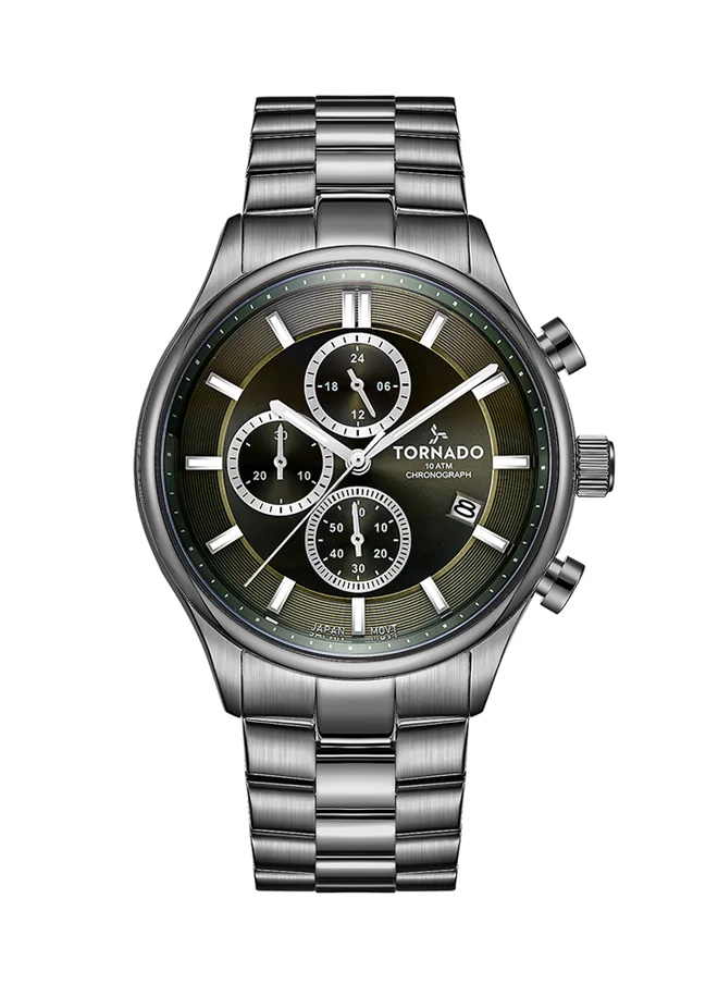 TORNADO Men's Chronograph Military Green Dial Watch - T6106B-XBXH