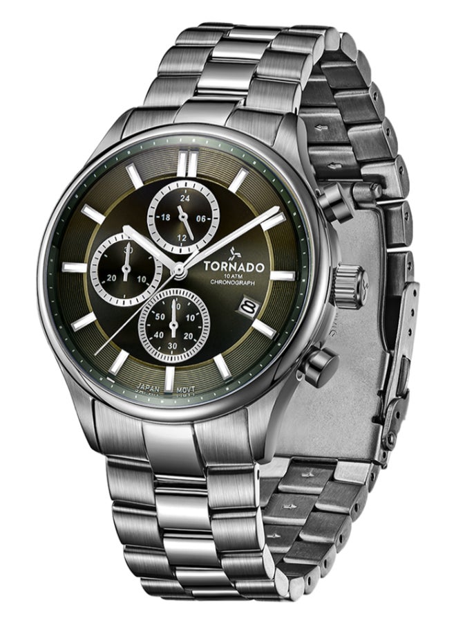 TORNADO Men's Stainless Steel Chronograph Watch T6106B-XBXH - 42x48 mm - Image 2