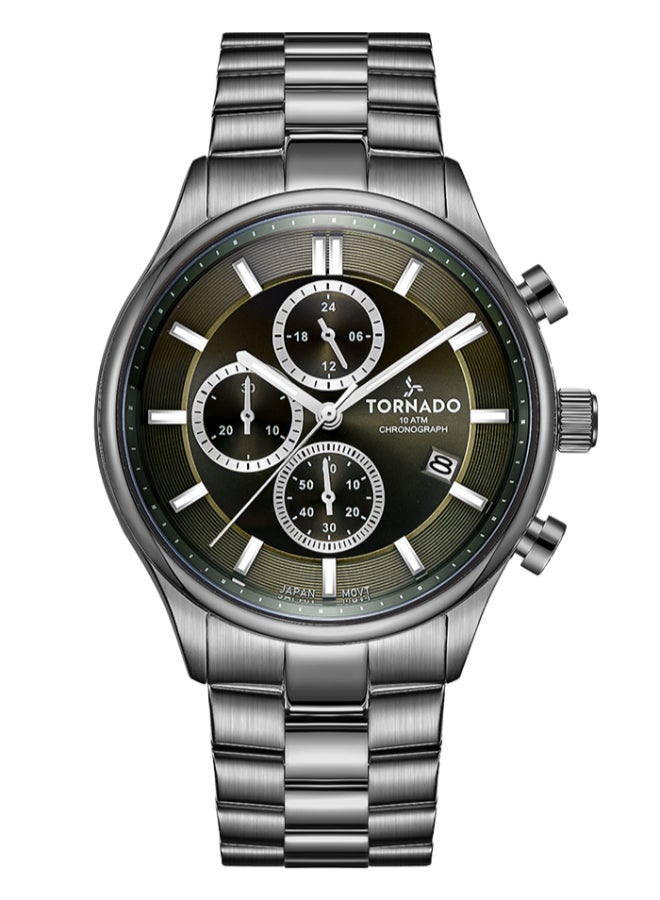 TORNADO Men's Stainless Steel Chronograph Watch T6106B-XBXH - 42x48 mm - Image 1