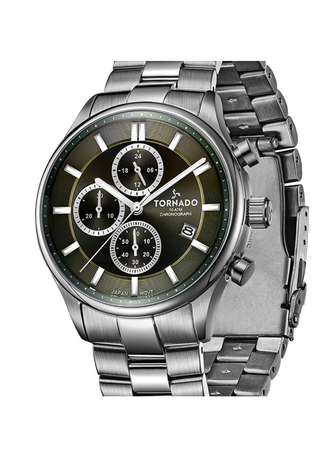 TORNADO Men's Stainless Steel Chronograph Watch T6106B-XBXH - 42x48 mm - Image 4