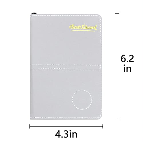 Scott Edward Golf Scorecard Cover Leather Scorecard Holder Statistic and Score Tracking Waterproof Soft Thick Black or Grey (Grey) - Image 3