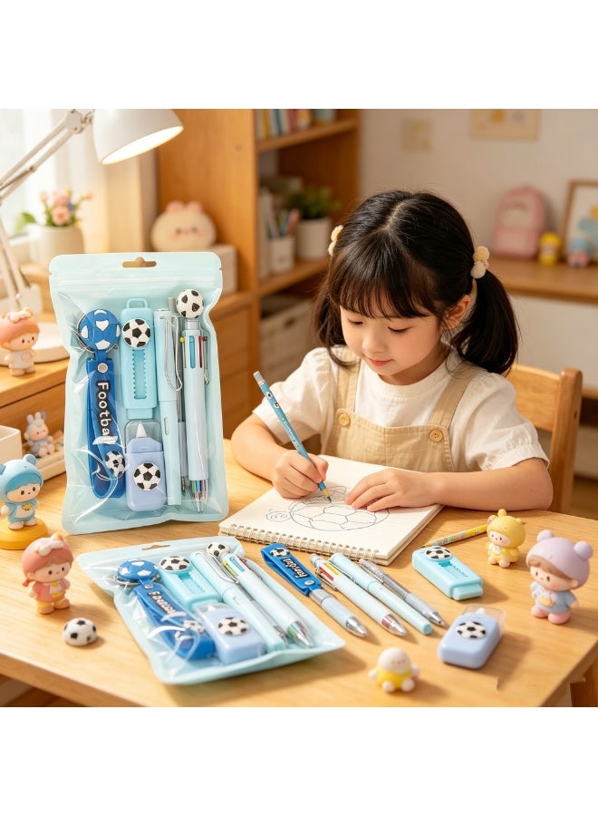 Football-themed stationery set (6-piece set) – School supplies for students, children’s writing and note-taking gift set, back-to-school gift - Image 2