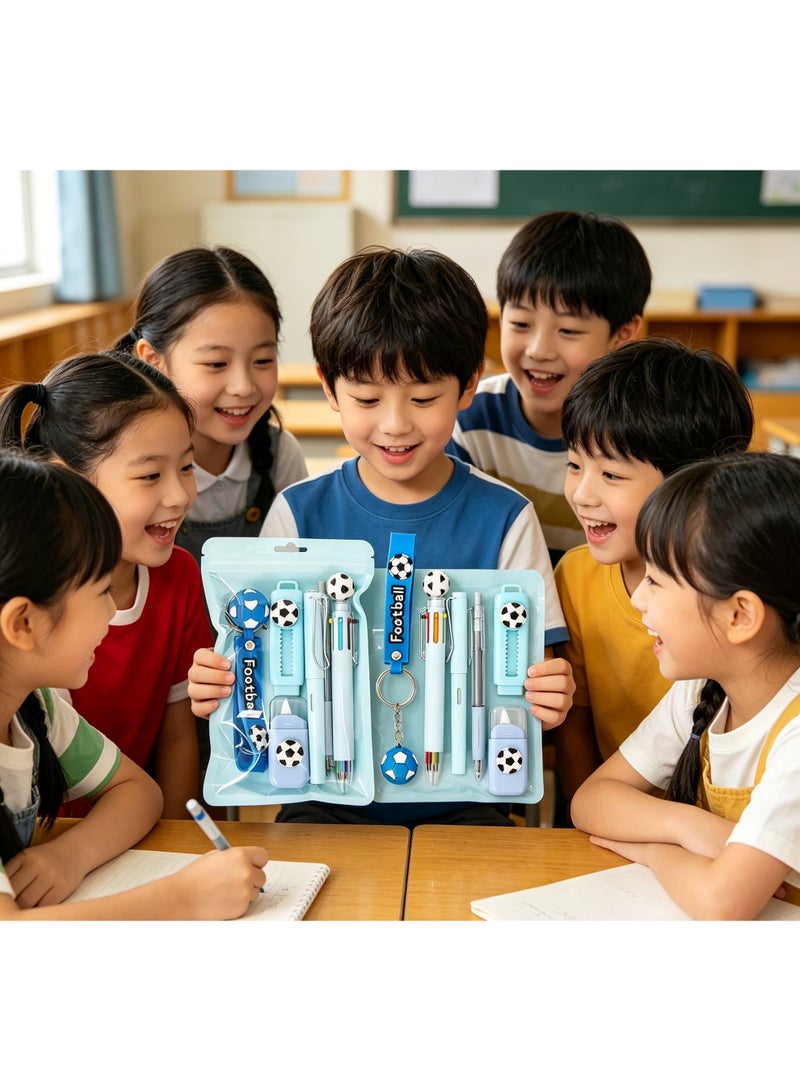 Football-themed stationery set (6-piece set) – School supplies for students, children’s writing and note-taking gift set, back-to-school gift - Image 5