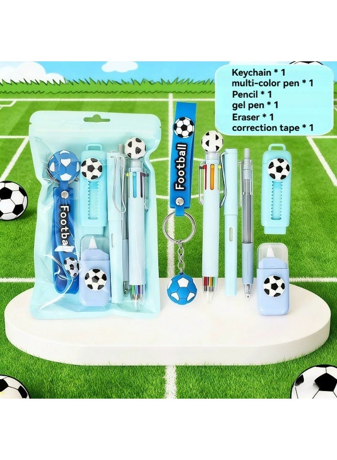 Football-themed stationery set (6-piece set) – School supplies for students, children’s writing and note-taking gift set, back-to-school gift - Image 1