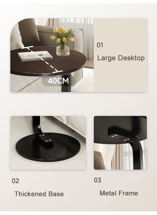 XiuWoo - Nordic Style Round Coffee Table – Sturdy Sofa Side Table/End Table for Living Room, 40x40x60cm - Image 1