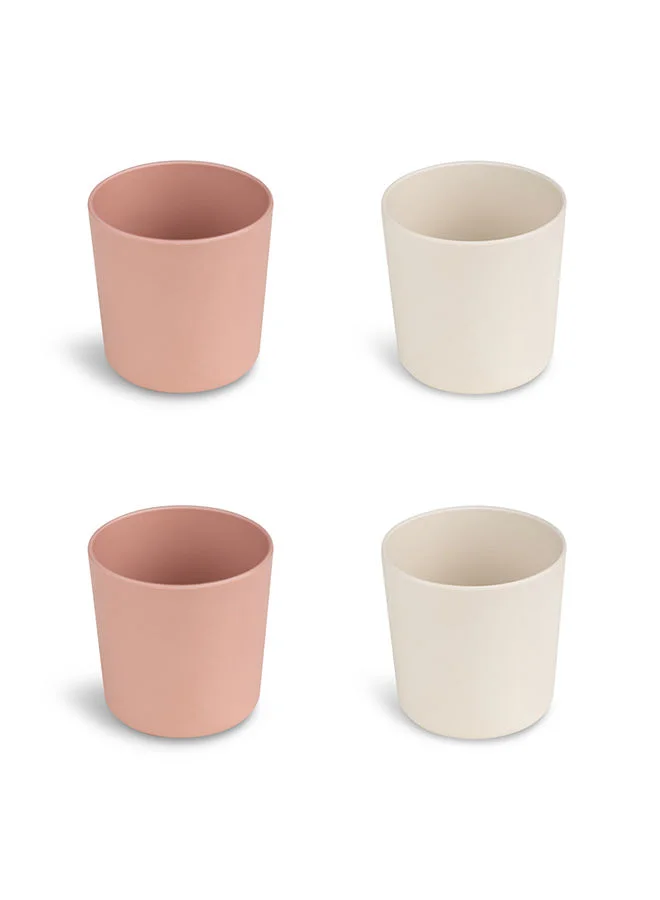 Citron Set of 4 Unbreakable Cups 100% Organic, Reusable, Biodegradable, Environment Friendly, And Unbreakable - Pink/Cream