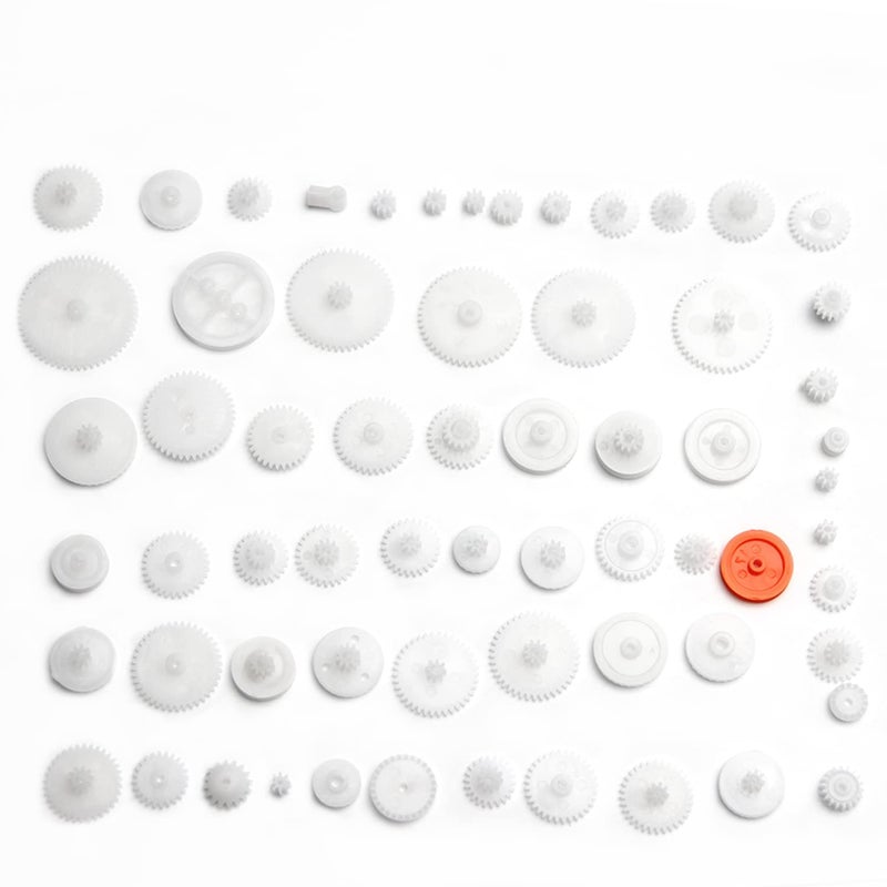 Fielect 64 Type Plastic Gears Kit Plastic Gears Plastic Crown Gear Single Double Reduction Gear Worm Gear for DC Motor DIY Model Toys 1Pcs - Image 1