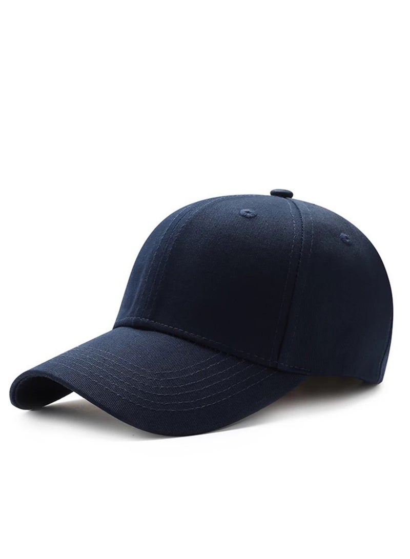 NOVOLAN Baseball Cap Duckbill Cap Sun Hat Peaked Cap Sun Visor Solid Color Cotton Men & Women Cap Shade Baseball Outdoor, Adjustable Copper Buckle Head Size Flattering 54-62cm 18 Color (navy) - Image 1