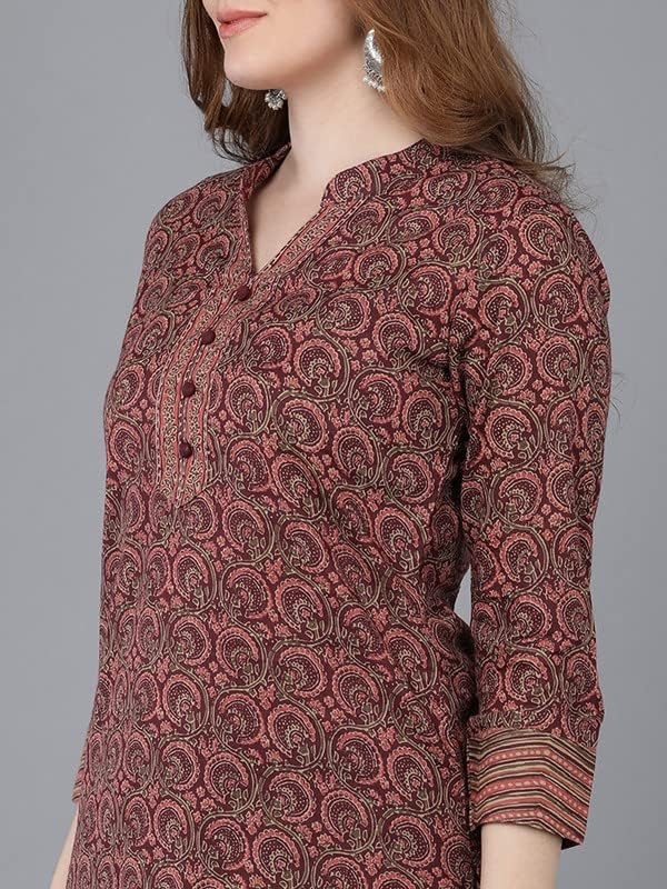 Vaamsi Women's Rayon Blend Floral Printed Kurta Trousers With Dupatta (VKSKD1544_S_Maroon) - Image 3