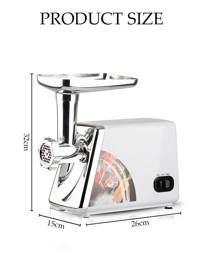 DUNISO مطحنة لحم كهربائية، 3 في 1 مفرمة لحم احترافية مع 3 لوحات طحن من الفولاذ المقاوم للصدأ، مفرمة سجق متعددة الوظائف، للاستخدام المنزلي، سهلة التنظيف، لطحن سريع، طحن اللحم، السمك، الخضار، صانع السجق - Image 2