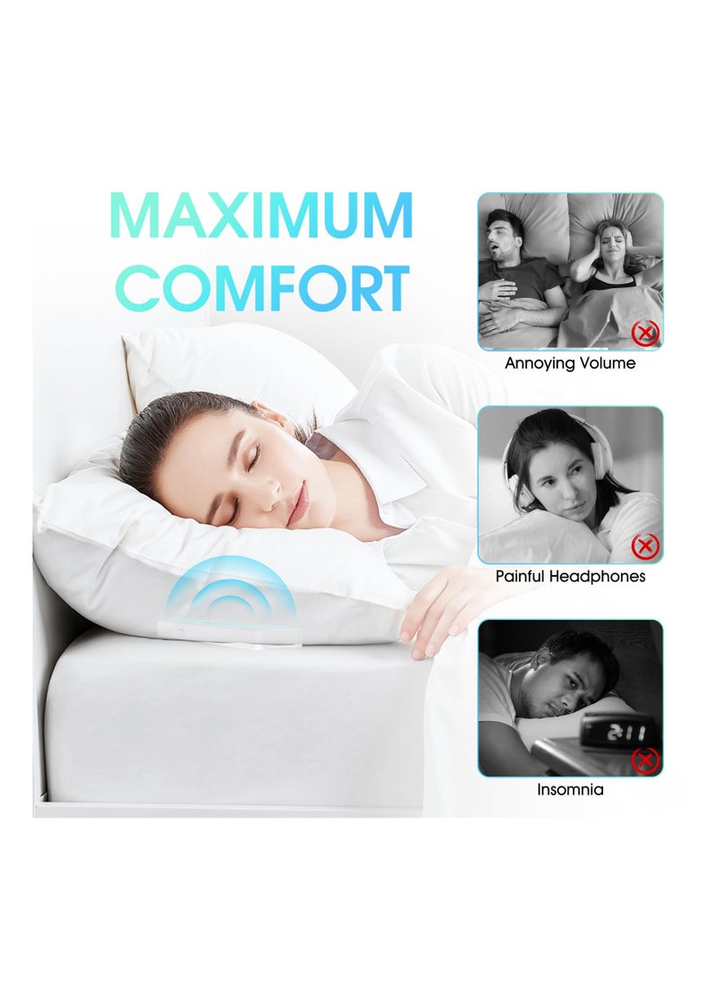 Pillow Speaker Bone Conduction Stereo, Mini Portable Bluetooth Pillow Speakers for Sleeping, Under Pillow Speaker Insomnia Mini White Noise Machine with Timing Function